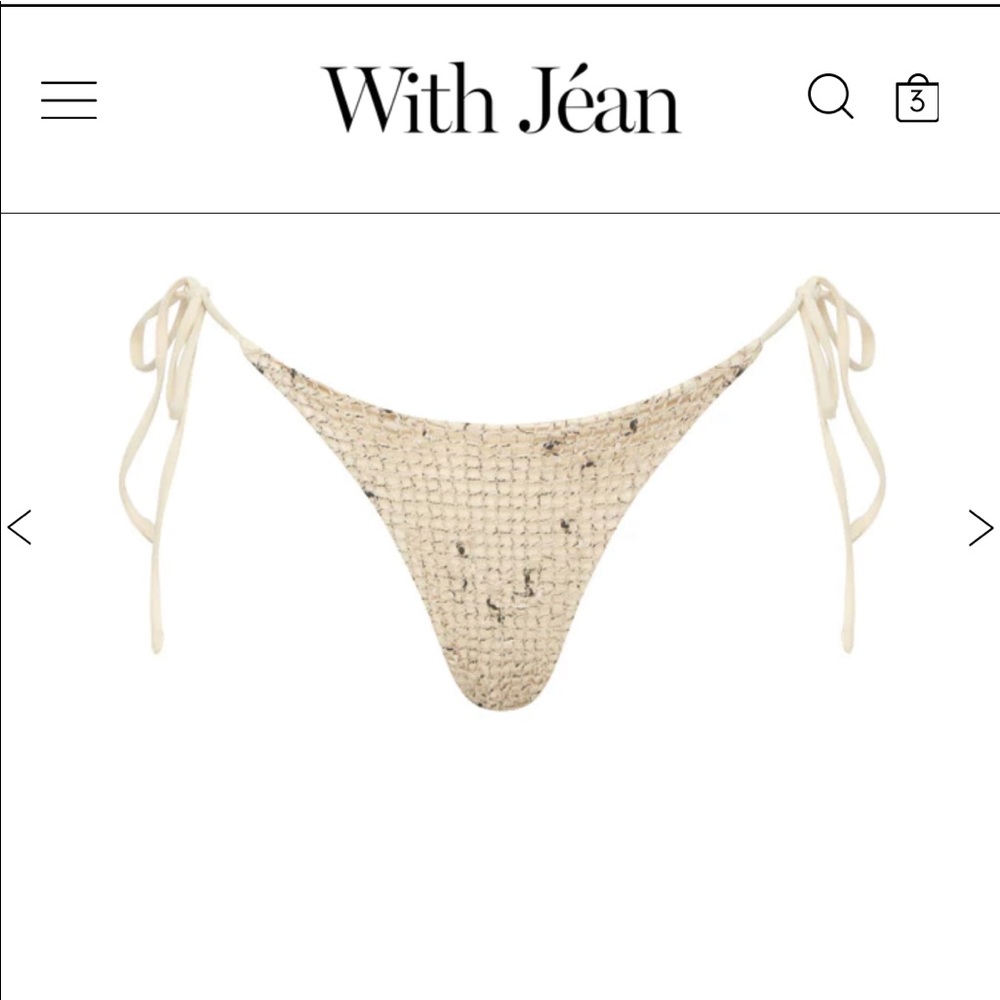With Jean Swim Bottoms - Betsy in cream size Medium